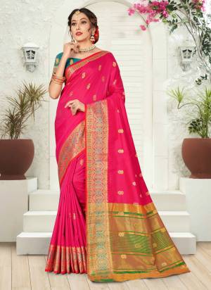 For A Casual Wear,Grab These Saree in Fine Colored Pair With Blouse.These Saree and Blouse Are Fabricated On Silk.Its Beautified With Heavy Jari Wevon Designer Work.