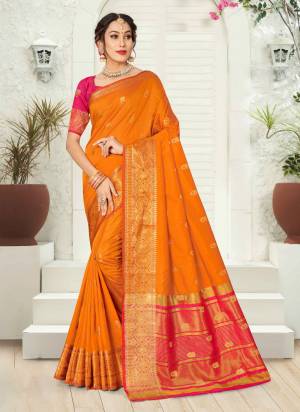 For A Casual Wear,Grab These Saree in Fine Colored Pair With Blouse.These Saree and Blouse Are Fabricated On Silk.Its Beautified With Heavy Jari Wevon Designer Work.