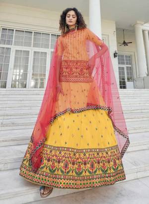 For A Designer Look,Grab These Lehenga Choli in All Over Fine Colored.These Lehenga And Blouse Are Fabricated On Chinon Chiffon Pair With Net Dupatta.Its Beautified With Gota Patti,Thread,Sequance Embroidery Work.