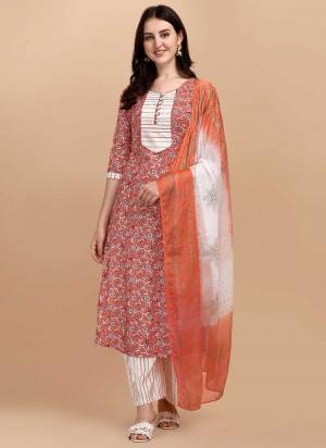 Grab These Readymade Suit in All Over Fine Colored.These Top And Bottom Are Fabricated On Chanderi Pair With Chinon Dupatta.Its Beautified With Designer Printed Work.Its Available in All Regular Size.