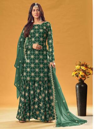 Grab These Beautiful Colored Suit Pair With Bottom And Dupatta.These Top is Fabricated On Faux Georgette Pair With Georgette Bottom And Net Dupatta.Its Beautified With Designer Heavy Embroidery Work. 