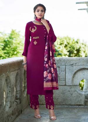 Grab These Readymade Suit in Fine Colored pair With Bottom And Dupatta.These Top And Bottom Are Fabricated On Rayon Pair With Maslin Dupatta.Its Beautified With Designer Embroidery And Digital Printed  Work.