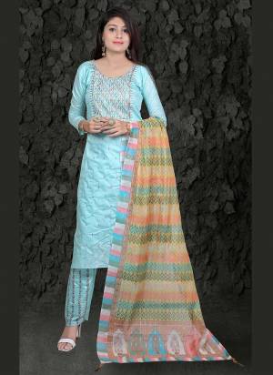 Grab These Readymade Suit in All Over Fine Colored.These Top And Bottom Are Fabricated On Chanderi Silk Pair With Art Silk Dupatta.Its Beautified With Sequance Embroidery And Digital Printed Work.