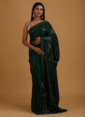 Grab These Saree in All Over Fine Colored Pair With Blouse.These Saree is Fabricated On Georgette Pair With  Satin Banglori Silk Blouse.Its Beautified With Sequance Embroidery And ,Jacquard Border Work.