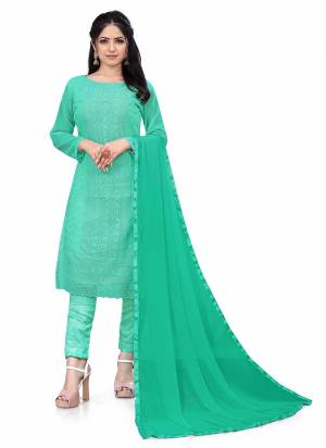 For A Casual Wear,Grab These Dress Material in Fine Colored.These Top is Fabricated On  Georgette Pair With Santoon Bottom And  Nazmin Dupatta.Its Beautified With Designer Sipli Embroidery Work.