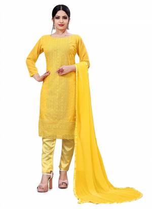 For A Casual Wear,Grab These Dress Material in Fine Colored.These Top is Fabricated On  Georgette Pair With Santoon Bottom And  Nazmin Dupatta.Its Beautified With Designer Sipli Embroidery Work.