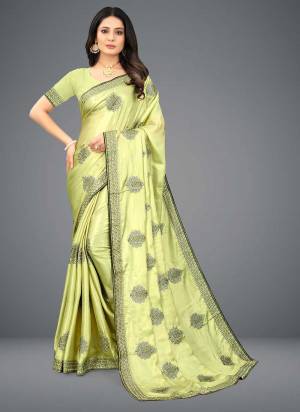 Grab These Saree in Fine Colored Pair With Blouse.These Saree And Blouse Are Fabricated On Satin Silk.Its Beautified With Heavy Designer  Embroidery Work. 