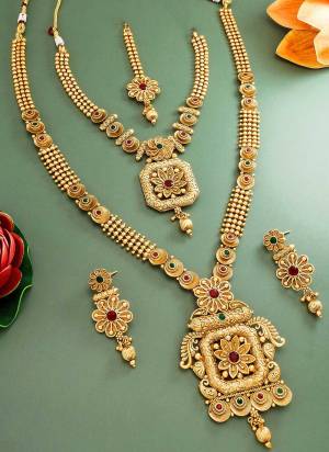 Grab These Beautiful Necklace in Golden Colored Come With Copper Material And Temple Work.Buy Now.