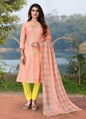 For A Feastive Wear,Grab These Suit in Fine Colored Pair With Bottom And Dupatta.These Top is Fabricated On Cotton Pair With Cotton Bottom And Fancy Dupatta.Its Beautified With Fancy Embroidery Work.