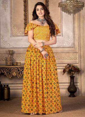 Grab These Beautiful Choli And Skirt in Fine Colored.These Choli And Skirt Are Fabricated On Moscow Silk.Its Beautified With Bandhani Printed Work.