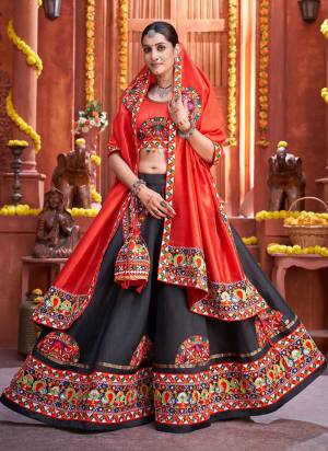 Grab These Traditional Wear Lehenga Choli in All Over Fine Colored Pair With Blouse And Dupatta.These Lehenga And Blouse Are Fabricated On Art Silk Pair With Art Silk Dupatta.Its Beautified With Special Gamthi,Real Mirror Embroidery Work.