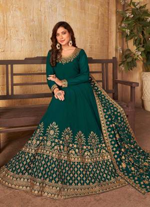 For A Designer Look,Grab These Anarkali Suit in All Over Fine Colored Pair With Bottom And Dupatta.These Top And Dupatta Are Fabricated On Faux Georgette Pair With Santoon Bottom.Its Beautified With Heavy Designer Embroidery Work.