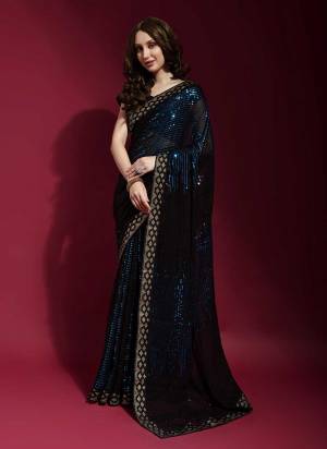 For A Casual Wear,Grab These Saree in All Over Fine Colored Pair With Blouse.These Saree is Fabricated On Georgette Pair With Satin Banglori Silk Blouse.Its Beautified With Designer Sequance Embroidery Work.