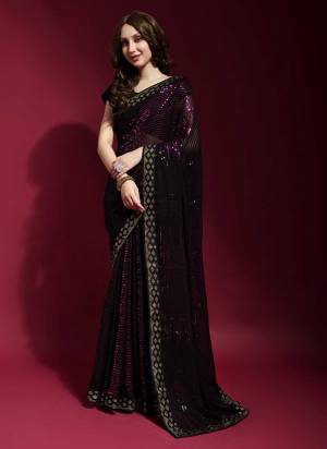 For A Casual Wear,Grab These Saree in All Over Fine Colored Pair With Blouse.These Saree is Fabricated On Georgette Pair With Satin Banglori Silk Blouse.Its Beautified With Designer Sequance Embroidery Work.