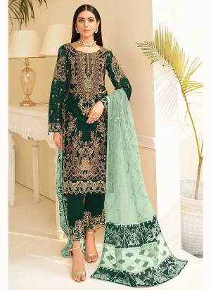 For A Beautiful Look,Grab These Suit in Fine Colored Pair With Bottom And Dupatta.These Top Is Fabricated On Faux Georgette Pair With Santoon Bottom And Butterfly Net Dupatta.Its Beautified With Heavy Designer Embroidery Work.