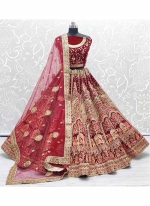 Grab These Heavy Designer Lehenga Choli in Fine Colored Pair With Blouse And Dupatta.These Blouse And Lehenga Are Fabricated On Velvet Pair With Soft Net Dupatta.Its Beautified With Heavy Designer Work.