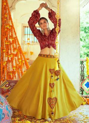 For A Beautiful Looking Skirt And Top in Fine Colored.These Top is Fabricated On Gajji Silk Pair With Cotton Skirt.Its Beautified With Printed,Embroidery Work.