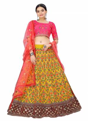 Grab These Designer Lehenga in Fine Colored Pair With Blouse And Dupatta.These Blouse And Lehenga Are Fabricated On Art Silk Pair With Net Dupatta.Its Beautified With Designer Thread,Sequance Embroidery Work.