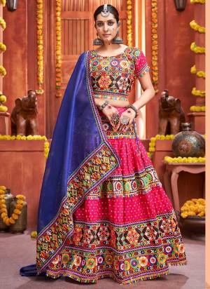 Grab These Beautiful Colored Lehenga Choli.These Lehenga And Blouse Are Fabricated On Cotton Silk Pair With Art Silk Dupatta.Its Beautified With Printed,Special Gamthi,Real Mirror Embroidery Work.