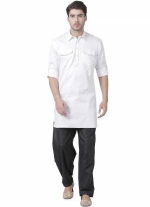 Grab These Traditional Wear Kurta And Paijama.These Kurta And Bottom Are Fabricated On Cotton.Its Beautified With Solid Work.Its Available in All Regular Size.