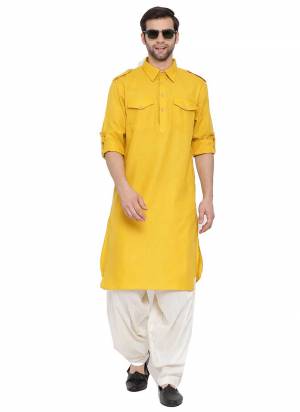 Grab These Traditional Wear Kurta And Paijama.These Kurta And Bottom Are Fabricated On Cotton.Its Beautified With Solid Work.Its Available in All Regular Size.