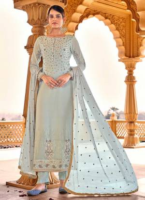 Garb These Attrective Suits In Fine Light Color.These Suits Are Viscose Bemberg Georgette Top And Dull Santoon Bottom And Inner With Chinon Chiffon Dupatta Base Fabric With Designer Thread,Sequance Embroidery Work.