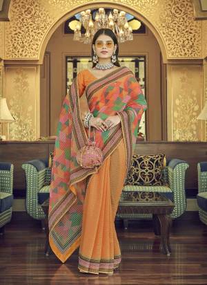 Grab These Fine Colored Saree Pair With Blouse.These Saree And Blouse Are Fabricated On Georgette.Its Beautified With Printed,Thread,Sequance Embroidery Work.