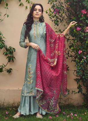 Grab These Pretty Colored Suit Pair With Bottom And Dupatta.These Top is Fabricated On Viscose Silk Pair With Viscose Bottom And Viscose Organza Dupatta.Its Beautified With Designer Digital Printed,Hand Work.