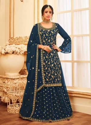 Grab These Fine Colored Suit Piar With Bottom And Dupatta.These Top And Dupatta Are Fabricated On Georgette Pair With Georgette Bottom.Its Beautified With Heavy Jari,Sequance Embroidery Work. 