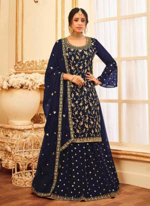 Grab These Fine Colored Suit Piar With Bottom And Dupatta.These Top And Dupatta Are Fabricated On Georgette Pair With Georgette Bottom.Its Beautified With Heavy Jari,Sequance Embroidery Work. 