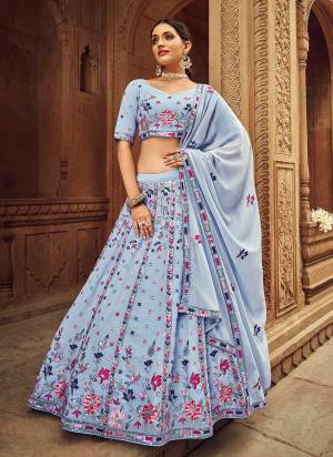 Bold And Beautiful Looking Lehenga Choli is Here,These Lehenga And Blouse Are Fabricated On Georgette Pair With Georgette Dupatta.Its Beautified With Heavy Thread,Sequance Embroidery Work.