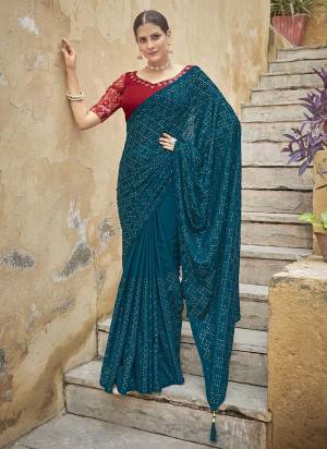 Grab These Fine Colored Saree Pair With Blouse.These Saree And Blouse Are Fabricated On Chinon.Its Beautified With Pedding,Thread,Sequance Embroidery Work.