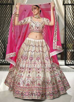 Grab These Fine Colored Lehenga Choli.These Lehenga And Blouse Are Fabricated On Silk Pair With Silk Dupatta.Its Beautified With Heavy Thread,Sequance Embroidery Work.