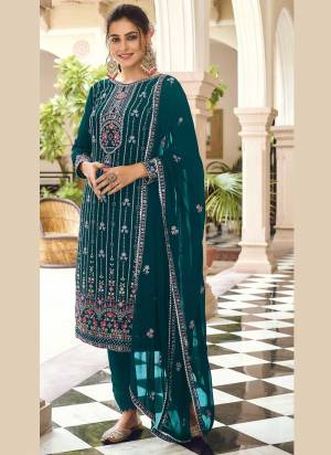 Grab These Suit in Fine Colored.These Top And Dupatta Are Fabricated On Faux Georgette Pair With Santoon Bottom.Its Beautified With Heavy Designer Embroidery Work.