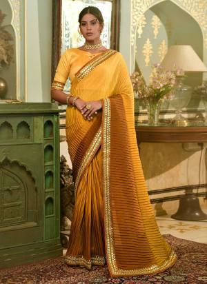 For A Festive Wear,Grab These Fine Colored Saree.These Saree is Fabricated On Chinon Pair With Mono Banglori  Blouse.Its Beautified With Pedding,Crush, Mirror Embroidery Work.