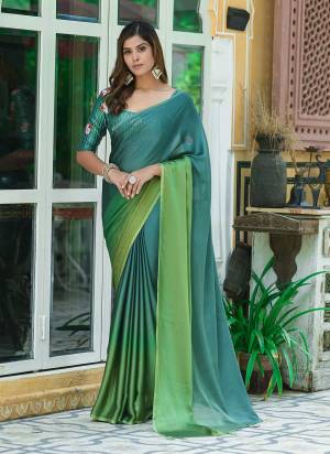 Grab These Festive Wear Saree in Fine Colored.These Saree is Fabricated On Chiffon Pair With Zari Silk Blouse.Its Beautified With Swaroski,Printed Sequance Embroidery Work.