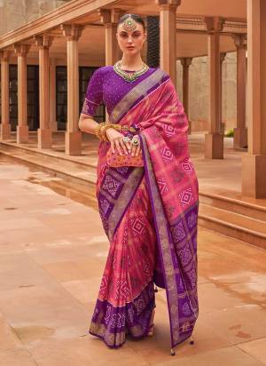 Grab These Festive Wear Saree in Fine Colored.These Saree is Fabricated On Patola Silk Pair With Silk Blouse.Its Beautified With Wevon Designer,Sparkle Swaroski Work.