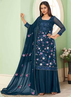 Grab These Designer Plazzo Suit in Fine Colored Pair With Bottom And Dupatta.These Top And Dupatta Are Fabricated On Georgette Pair With Santoon Bottom.Its Beautified With Santoon Inner.Its Beautified With Heavy Designer Muity Thread ,Sequance Embroidery Work.