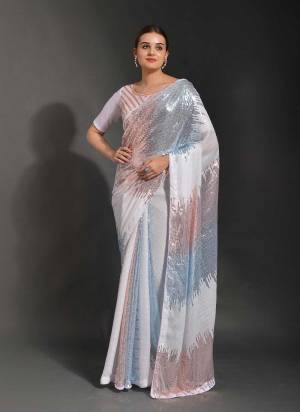 Attrective Look These Saree in Fine Colored.These Saree Are Georgette And Blouse is Art Silk Fabricated.Its Beautified With Designer Sequance Embroidery Work.