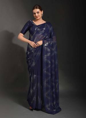 Attrective Look These Saree in Fine Colored.These Saree Are Georgette And Blouse is Art Silk Fabricated.Its Beautified With Designer Sequance Embroidery Work.