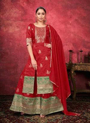 Grab This Readymade Plazzo Suits In Fine Color Top And Bottom Are Art Silk And Dupatta Are Georgette Fabricated Beautified With Wevon Designer. It Is Light In Weight And Easy To Carry All Day Long. 