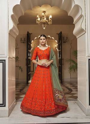 For A Designer Look,Grab These Lehenga Choli in Fine Colored.These Lehenga And Blouse Are Fabricated On Georgette Pair With Cotton Dupatta.Its Beautified With Sequance,Thread Embroidery Work,Printed.