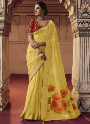 Attrective Looking These Saree in Fine Colored pair With Blouse.These Saree is Fabricated On Organza Pair With Banglori Silk Blouse.Its Beautified With Wevon Jacquard Butti,Jar,Resham, Sequance Embroidery Work,Heavy Blouse Work.