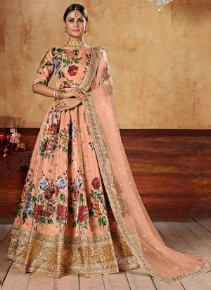 For A Designer Look,Grab These Lehenga Choli in Fine Colored.These Lehenga And Blouse Are Fabricated On Art Silk Pair With Net Dupatta.Its Beautified With Designer Digital Printed,Jari,Dori,Sequance Embroidery Work.