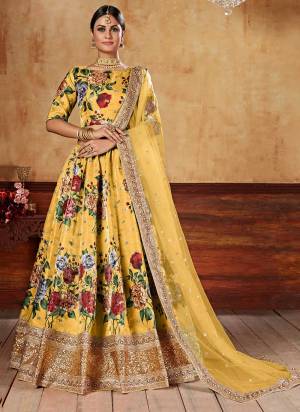 For A Designer Look,Grab These Lehenga Choli in Fine Colored.These Lehenga And Blouse Are Fabricated On Art Silk Pair With Net Dupatta.Its Beautified With Designer Digital Printed,Jari,Dori,Sequance Embroidery Work.