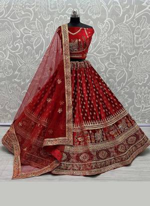 For A Designer Look,Grab These Lehenga Choli in Fine Colored.These Lehenga Choli Are Velvet And Dupatta Are Fabricated On Soft Net Pair.Its Beautified With Fancy Designer Multy Thread,Dori Embroidery Work.