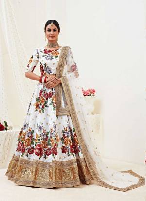 For A Designer Look,Grab These Lehenga Choli in Fine Colored.These Lehenga And Blouse Are Fabricated On Banglori Satin Pair With Net Dupatta.Its Beautified With Designer Floral Printed,Jari,Dori,Sequance Embroidery Work.