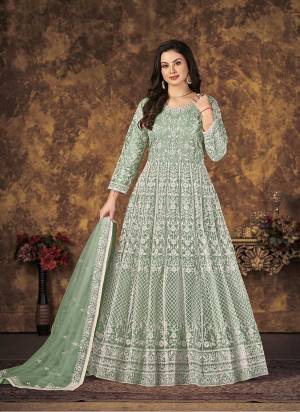 Grab These Anarkali Suit in Fine Colored Pair With Bottom And Dupatta.These Top And Dupatta Are Fabricated On Net Pair With Santoon Bottom.Its Beautified With Santoon Inner.Its Beautified With Designer Thread Embroidery Work.