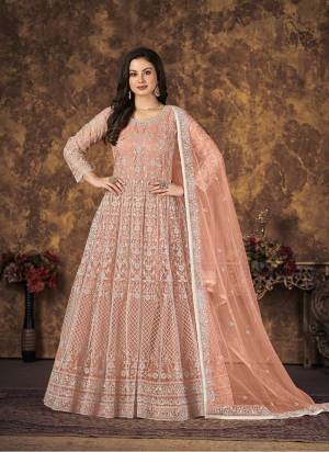 Grab These Anarkali Suit in Fine Colored Pair With Bottom And Dupatta.These Top And Dupatta Are Fabricated On Net Pair With Santoon Bottom.Its Beautified With Santoon Inner.Its Beautified With Designer Thread Embroidery Work.