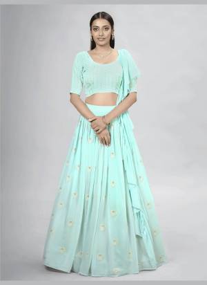 For A Designer Look,Grab These Lehenga Choli in Fine Colored.These Lehenga And Blouse Are Fabricated On Georgette Pair With Georgette Dupatta.Its Beautified With Designer Thread,Sequance Embroidery Work.